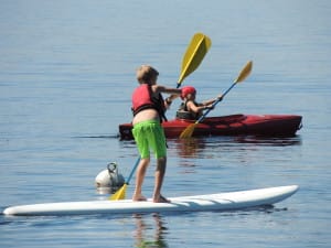 Paddle boarding at Camp Mowglis