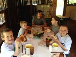 Camp Mowglis Boys Enjoying Lunch