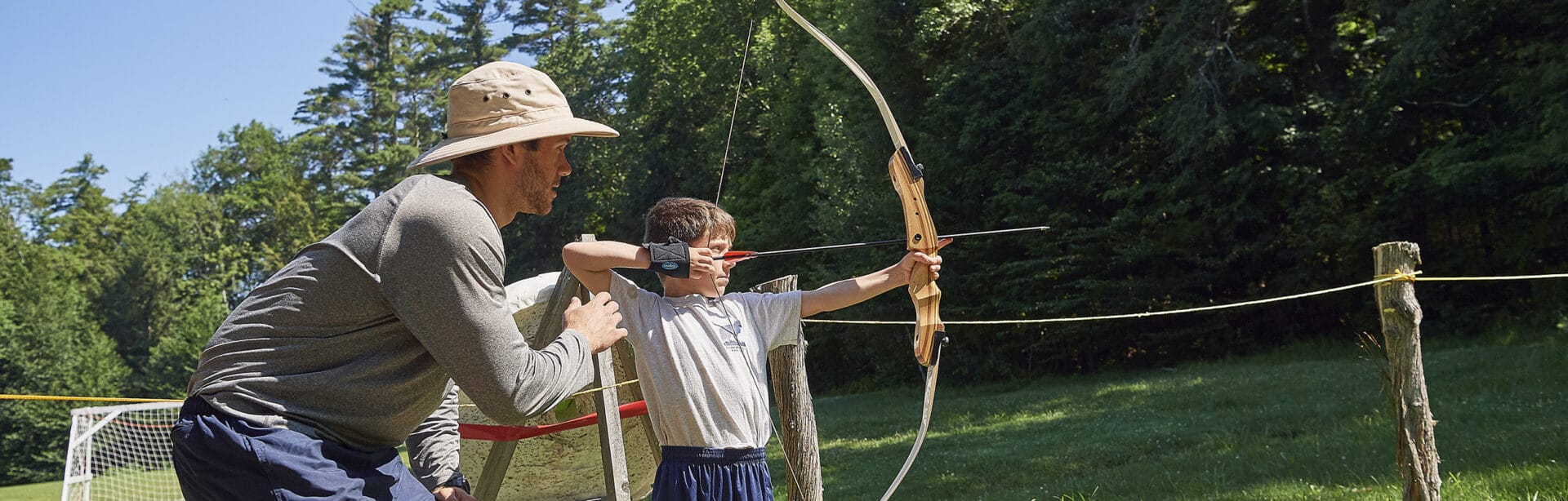 Archery is just one activity at Camp Mowglis Boys Camp in New Hampshire
