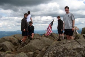 Camp Mowglis Yearling hikers at the top