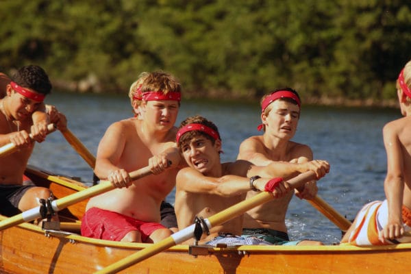 Canoeing and water sports at boys camp