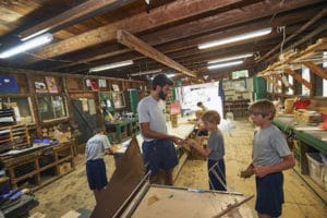 Wood working at Camp Mowglis