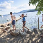 Strolling along the lake at Camp Mowglis