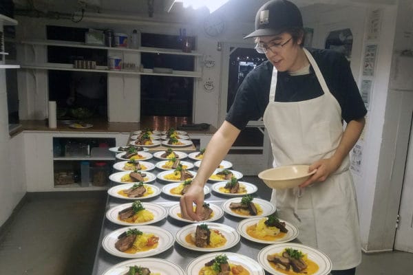 Preparing food at Camp Mowglis Boys Summer Camp NH