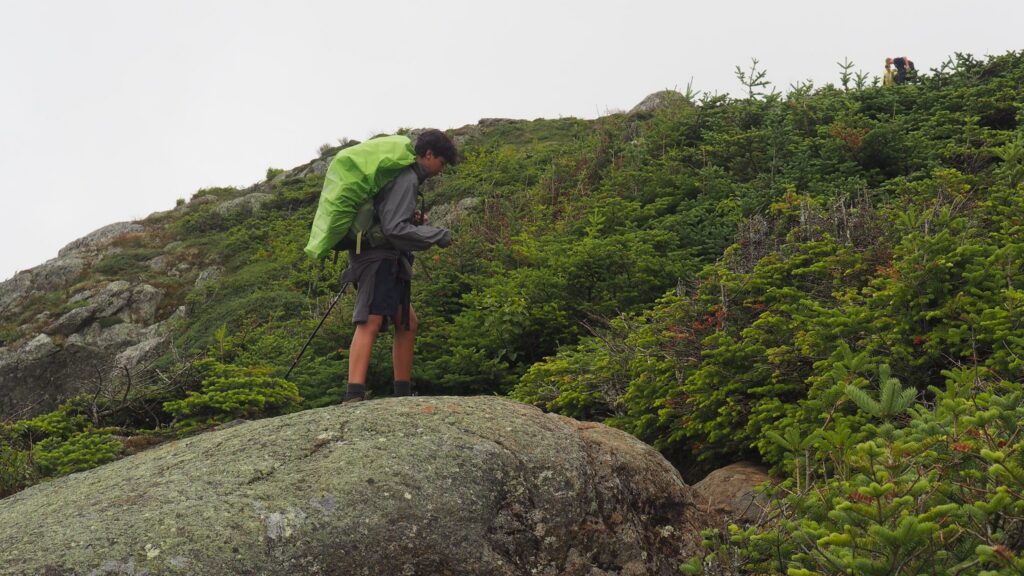 Camp Mowglis boys on a hiking and canoe trip in New Hampshire